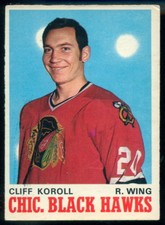 1970-71 OPC O PEE CHEE HOCKEY #147 Cliff Koroll EX-NM Chicago Blackhawks Card