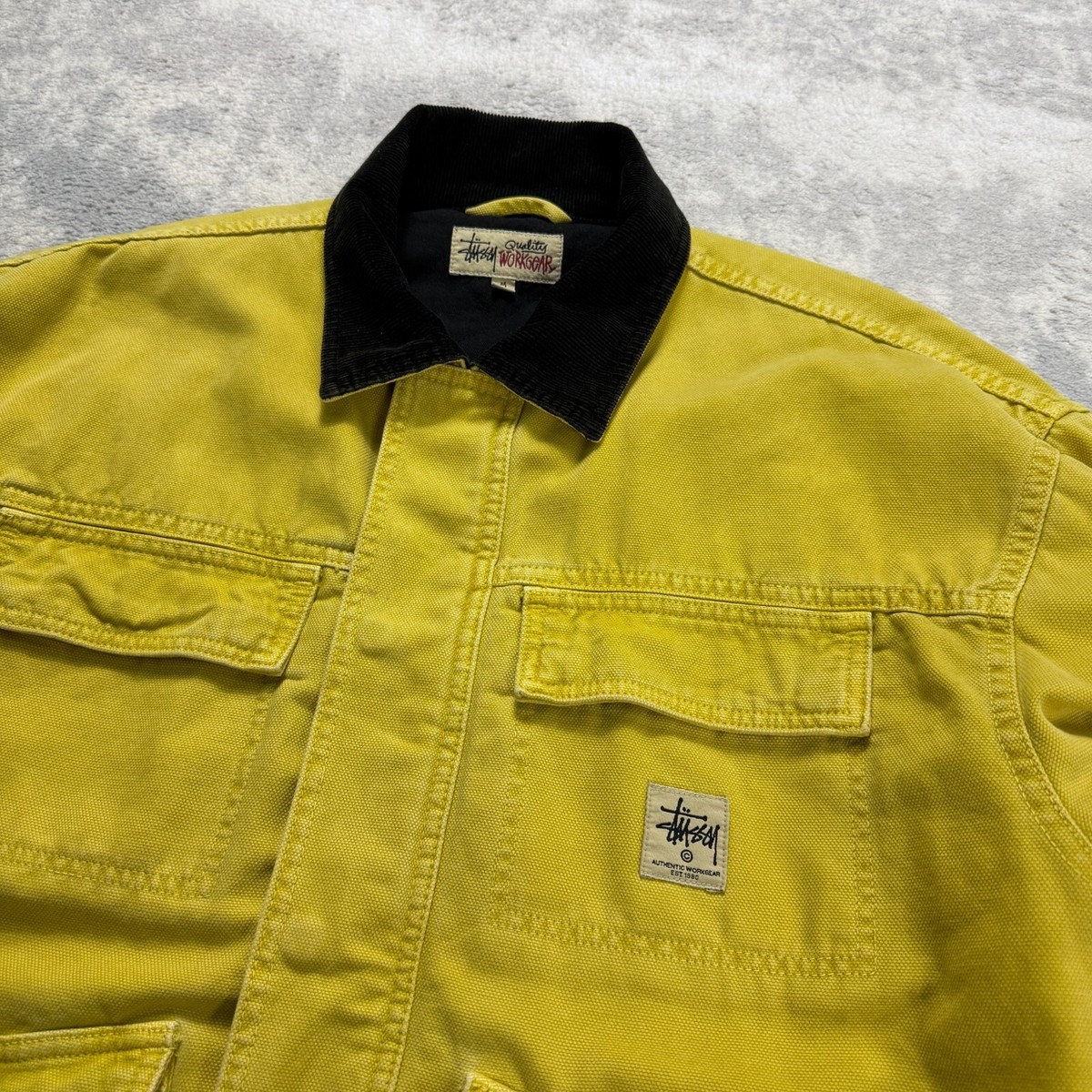 Stussy Workwear A/W 21' Twill Lined Washed Canvas Oversized Yellow