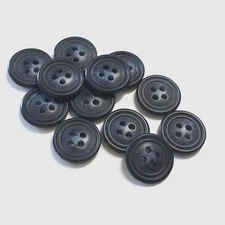 24 Buttons Black Blue Swirl Plastic 4-Hole Sew Through Sewing 15 mm #BL31