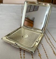 Poudrier KIGU OF LONDON  argent massif english silver compact powder Vintage