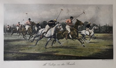 George Wright - A Gallop On The Boards - Kolorierte Lithographie - Polo