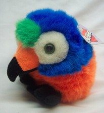 VINTAGE 1994 Puffkins SQUAWK THE COLORFUL PARROT 4" Plush STUFFED ANIMAL Toy NEW
