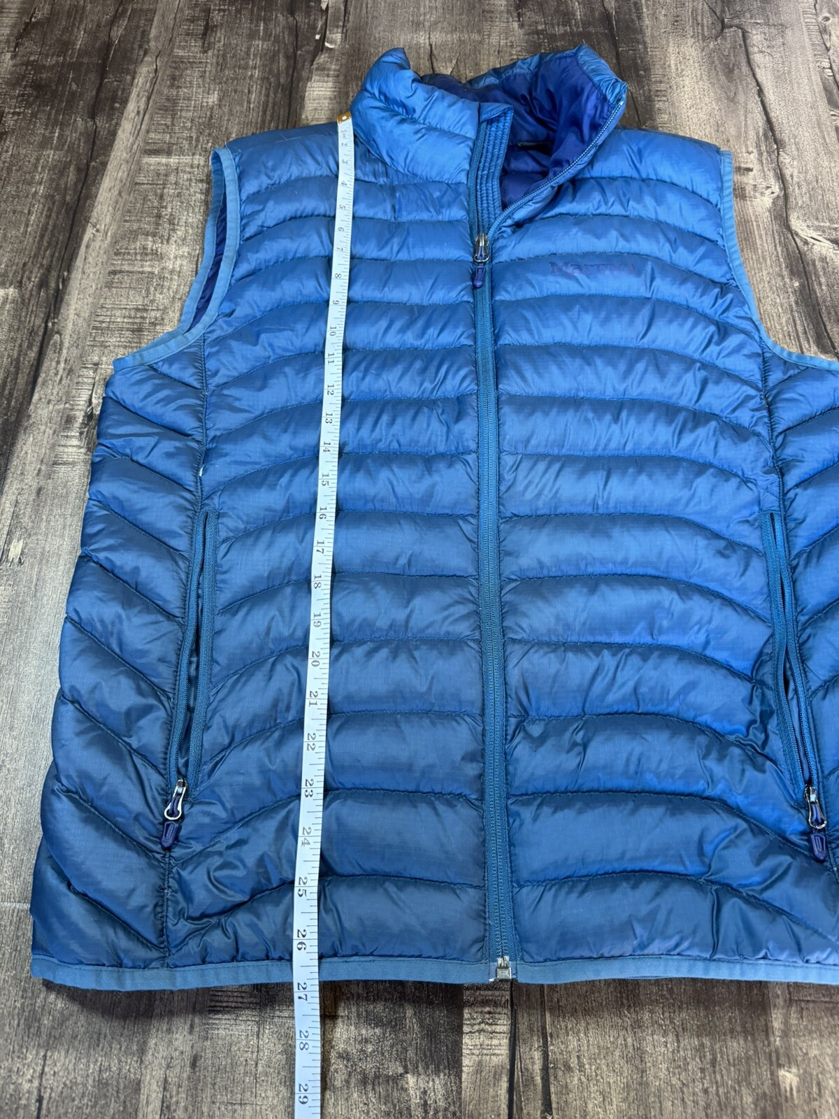 MARMOT TULLUS 600 FILL DUCK DOWN PUFFER TEAL VEST JACKET MENS M MEDIUM