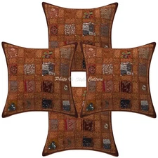 Patchwork Cushion Cover Indian Sofa Cover Ethnic Decorative Bohemian Home Decor