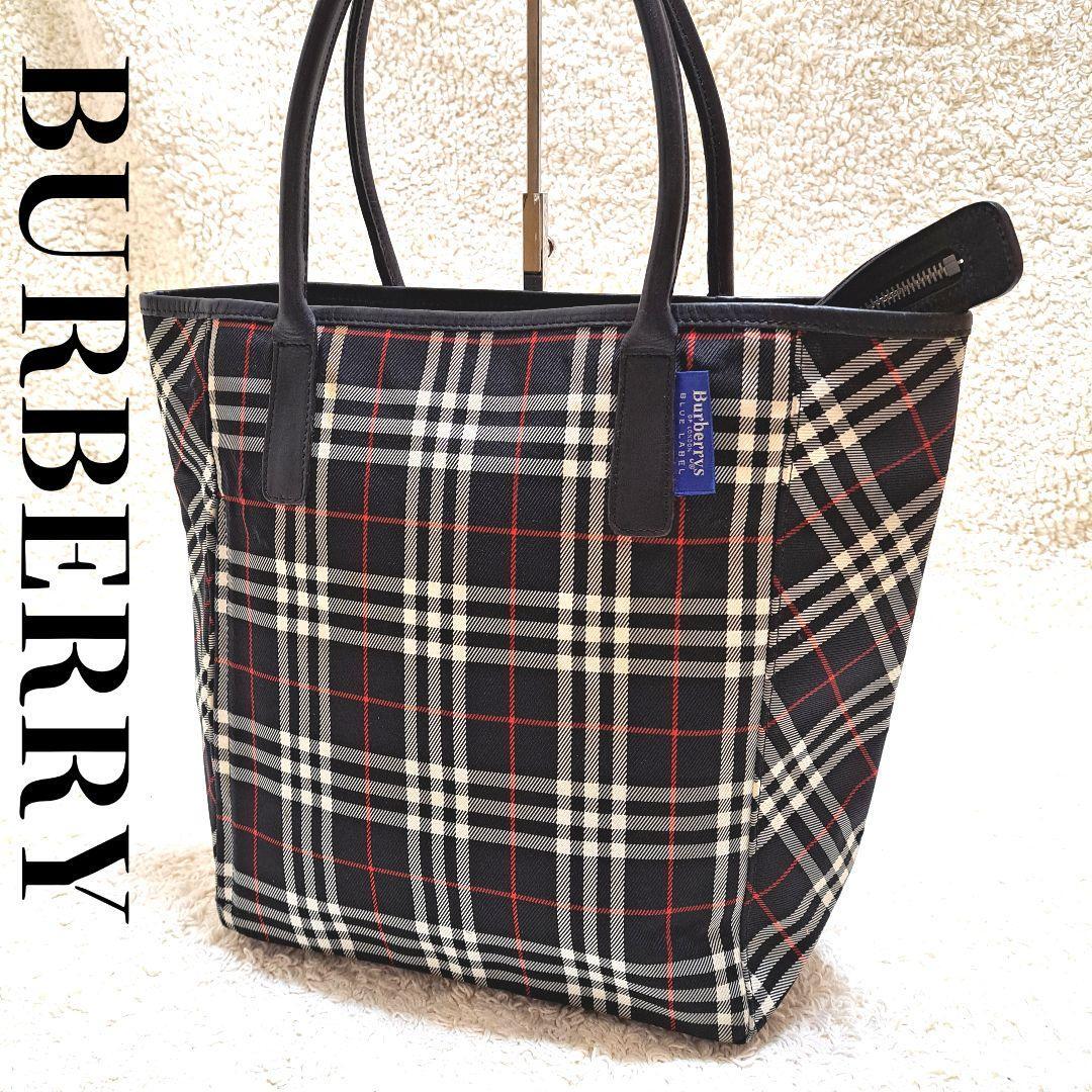 Burberry Black Label Nova check Tote Bag Black AuthenticUsed Excellent+ Japan