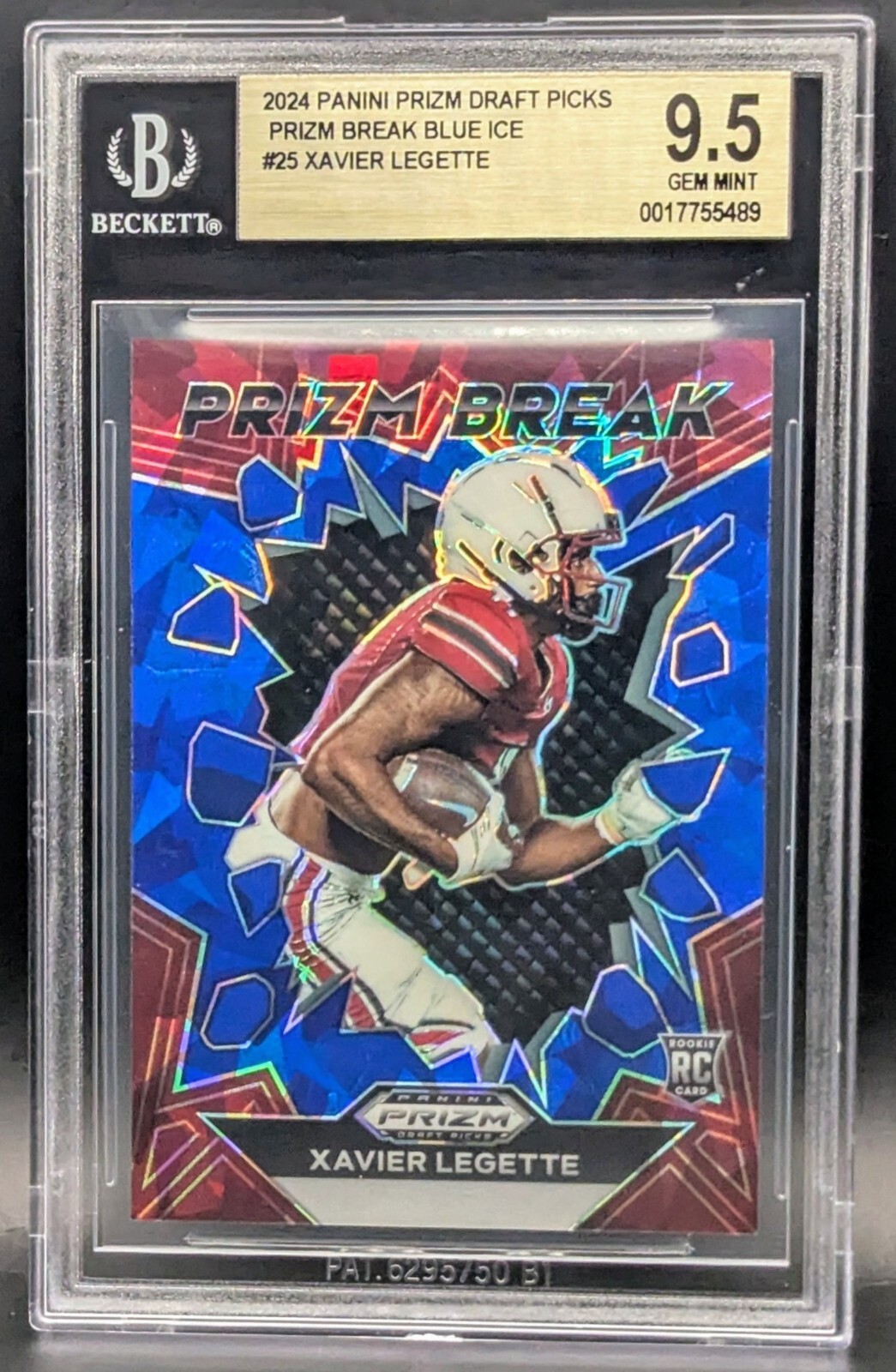 Xavier Legette Panini Prizm Draft Picks Prizm Break #PBXLE Blue Ice