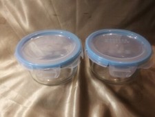 Snapware Airtight  Leakproof Round Glass 6" x 3" Containers Set of 2, 4 Cup