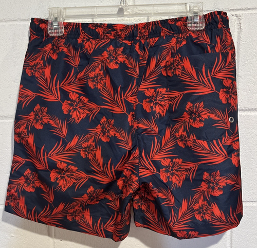 Marina Yachting Men's Swim Trunks Black Red Floral Mesh Lined Pockets Size L - Picture 6 of 8