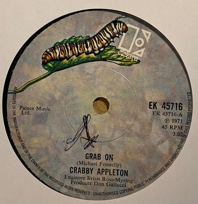 CRABBY APPLETON - Can't Live my Life - 1971 UK Elektra 7'' Funky Psych HEAR