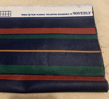 .31 1.28 Yards Waverly Hoizontal Stripe Heavy Cotton Fabric - 2 Remnants - NEW