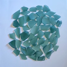 Sea glass, man-made, frosty, mosaic, tumbled smooth, 50 pieces 1 lb. Free S/H