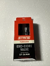 Stan's Tubeless Exo-Core Valve Stems - Alloy, Tall, Black, Pair 27-36MM