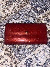 Authentic LOUIS VUITTON Vernis Monogram LV Leather Sarah Long Clutch Wallet