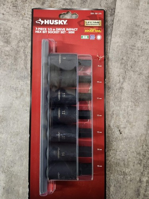#ad Husky 7 Piece 1 2 Inch Drive Impact Hex Bit Socket Set Metric $24.87