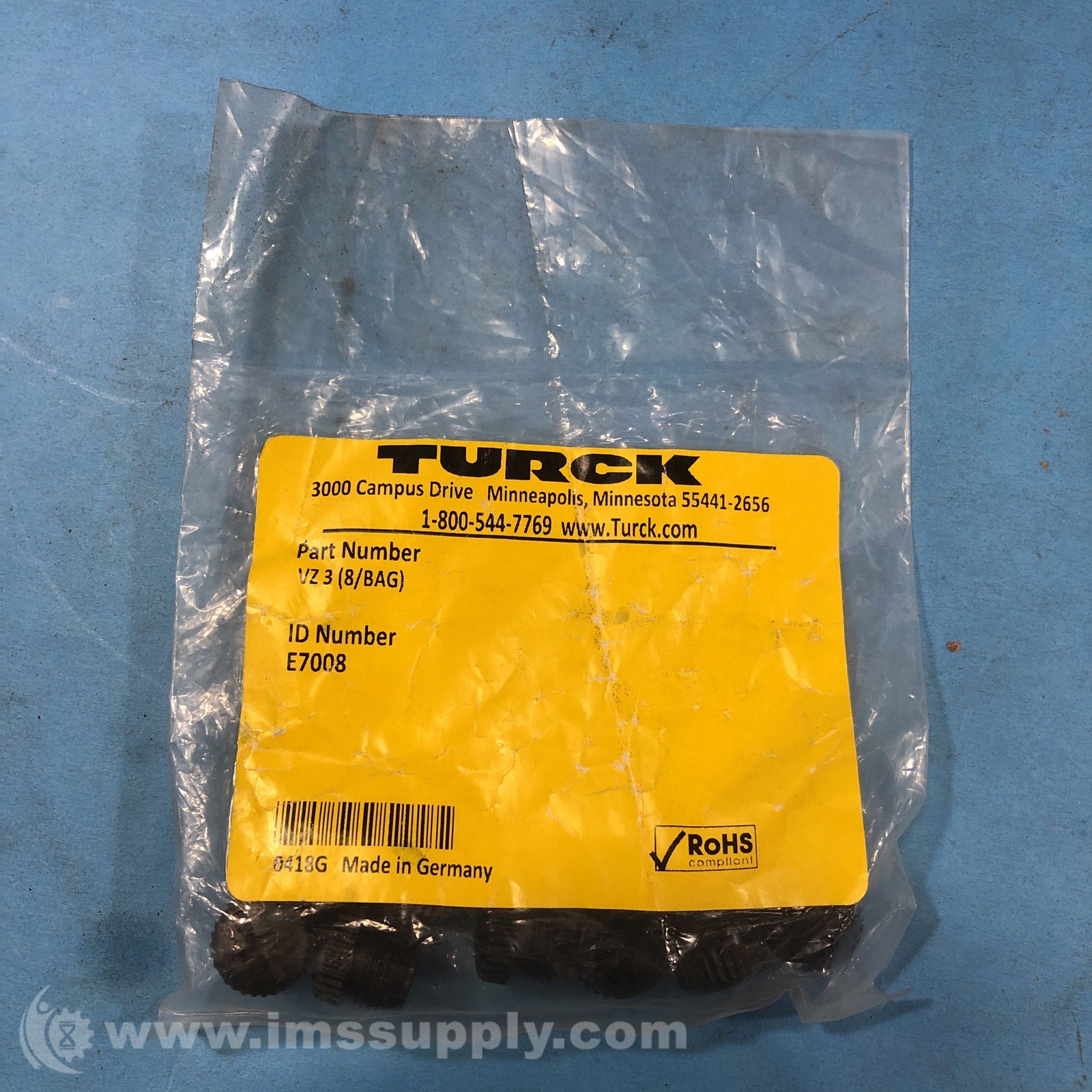 Turck VZ 3 Bag of 8 Closure Caps FNFP