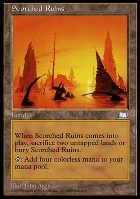 Scorched Ruins - Light Play MTG Weatherlight