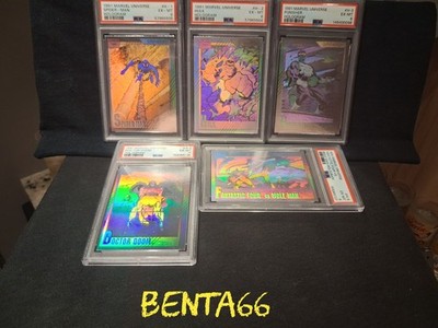 1991 Marvel Universe Series 2   Complete Hologram Insert Card Set Of 5 PSA