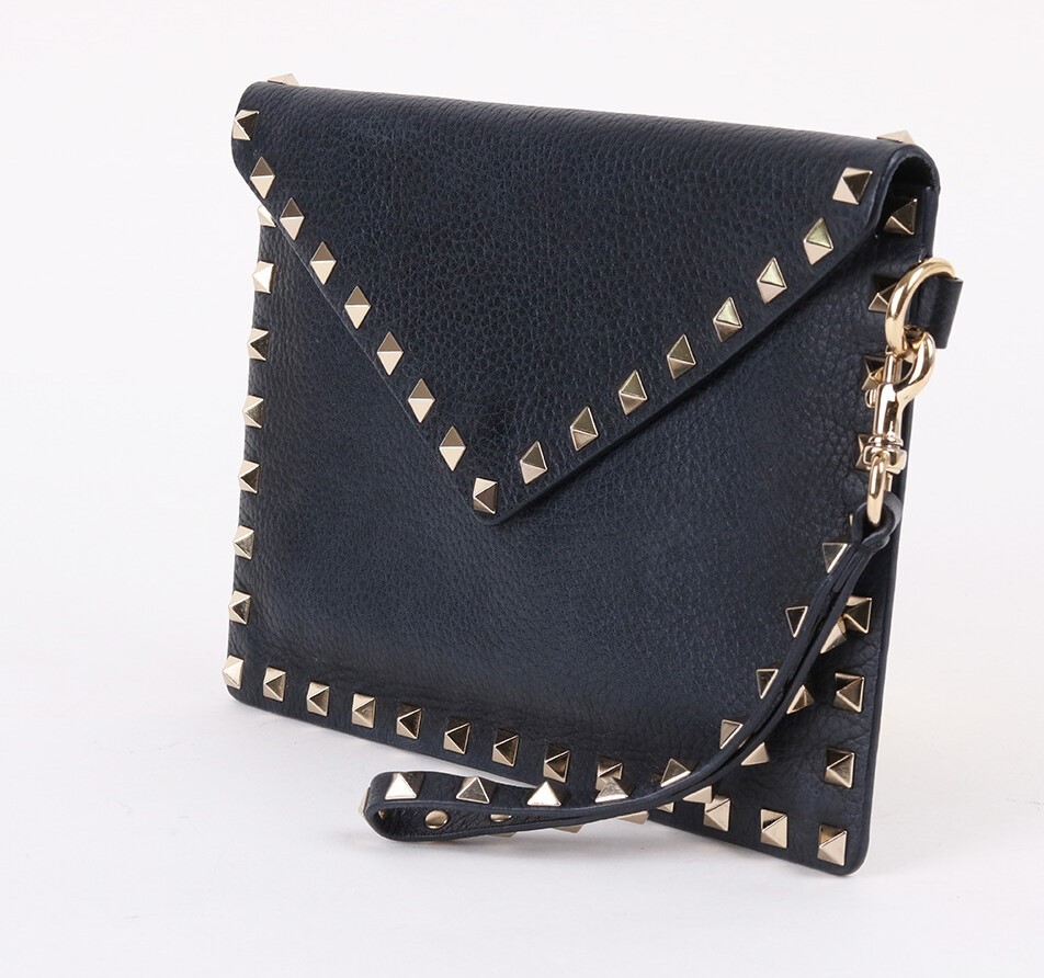 Valentino Rockstud Black Envelope Clutch Bag 34406305 | eBay