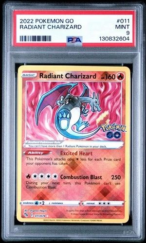 New Listing2022 POKEMON GO #011 RADIANT CHARIZARD PSA 9