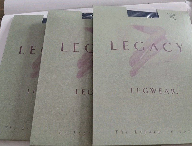 Lot Of 3 Black Legacy Legwear Pantyhose Size D•tights•longline Brief•body Shaper