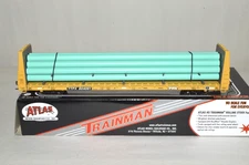 HO scale Atlas TTX TTPX Trailer Train 68' bulkhead flat car w/ gas pipes load