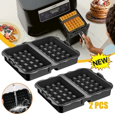 MARKENLOS 2x Waffeleinsatz für Ninja AF300EU AF400EU AF500DE Heißluftfritteuse Zubehör NEU