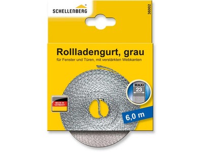 SCHELLENBERG Rollladengurt Maxi Breite 23 mm Grau Längen 4,5m/6m/12m Gurtband