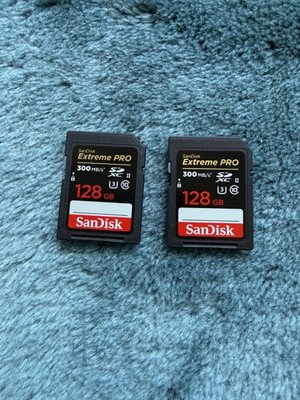 2× SanDisk Extreme PRO 128 GB SDXC UHS-II U3 300 MB/s!!!