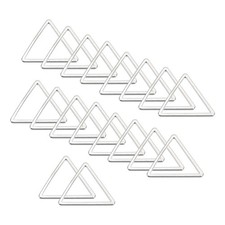 60Pcs Beading Hoop Earrings Triangle Beading Findings 17mm Silver