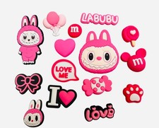 Set Of 15 Labubu Shoe Charms Pink Compatible With Crocs New