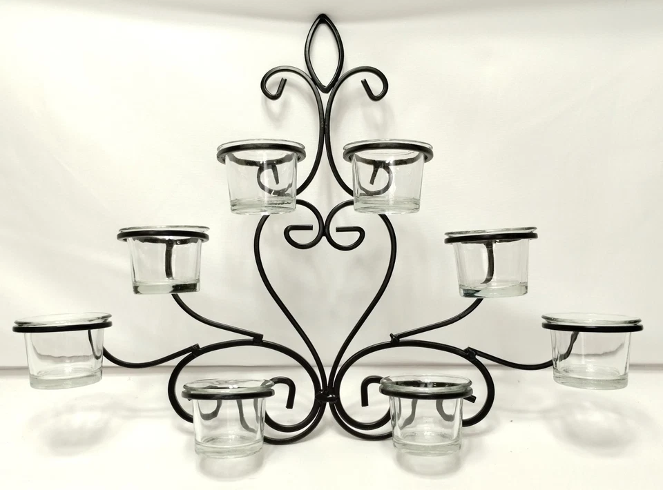 Hosley Collection Scrolled Iron Tealight Wall Sconce, 2 Pack 17" W x 12" H, New - Image 2 of 4