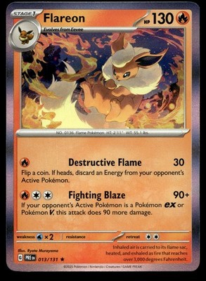 Flareon Reverse Holo 013/131 SV: Prismatic Evolutions PRE Ryota Murayama