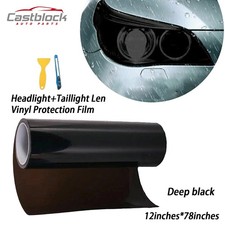 For 12x78 Gloss Dark Black Smoke Headlight Taillight Fog Light Tint Film Vinyl