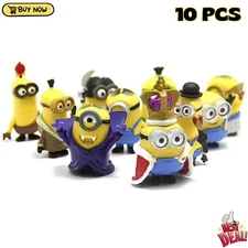 10PCS/ Set kawaii Minions Figurines Toys 3D Eye Despicable Minions Action Figure