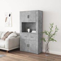 Highboard Betongrau Holzwerkstoff Sideboard Kommode Moderne WohnzimmermöBel