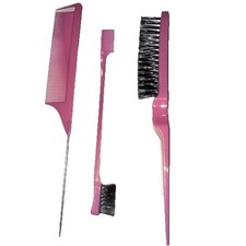 3 Pieces Hair Styling Comb Set Teasing Hair Brush Rat Tail Comb Edge Brush