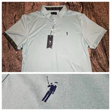WIlliam Murray Classic Polo Shirt Mens Size XL Golf Shirt Stretch Sky Blue NEW