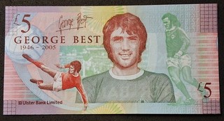 5 POUNDS STERLING GEORGE BEST ULSTER BANK LIMITED UNC BILLET DE BANQUE 2006