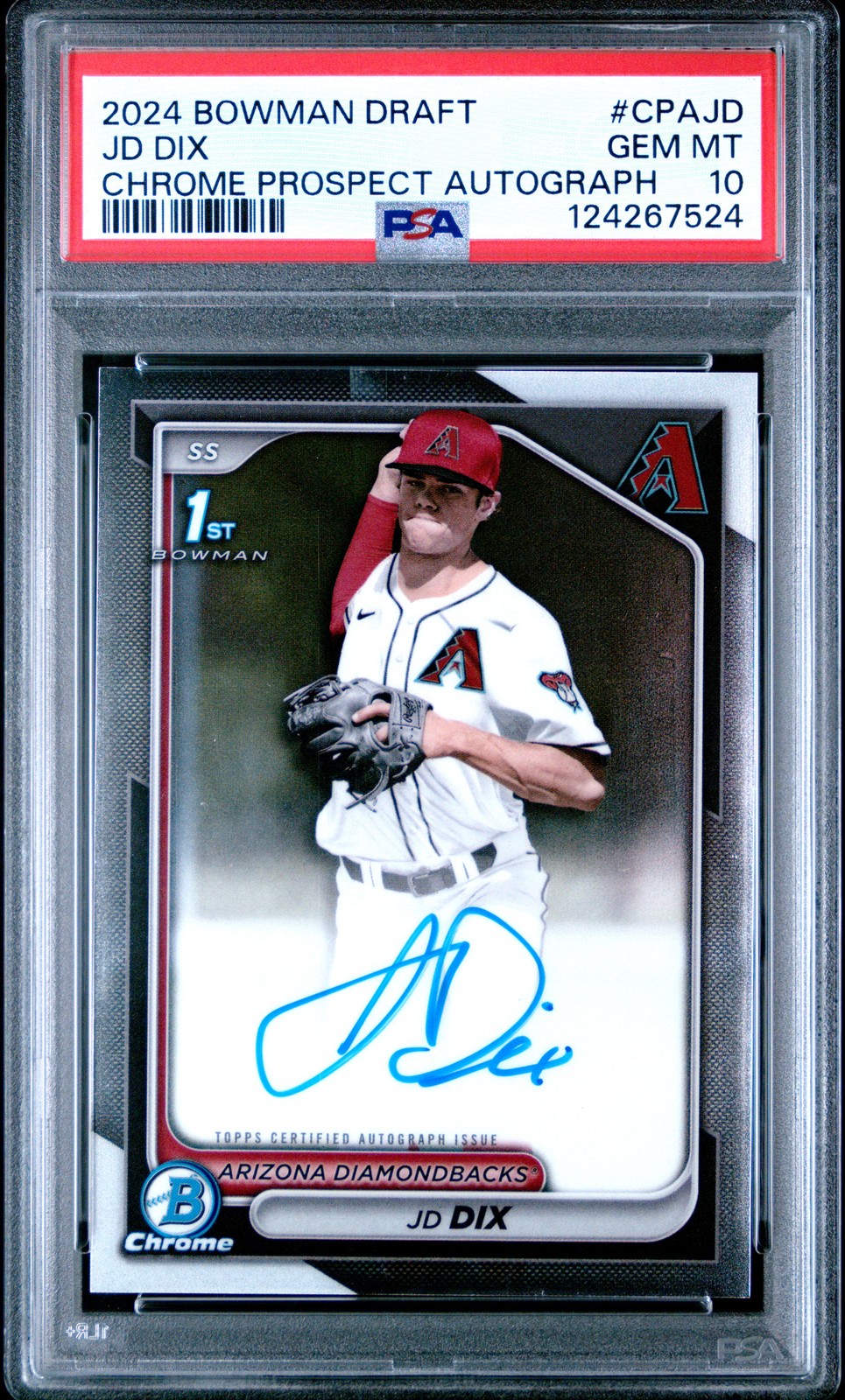 2024 Bowman Draft Chrome Prospect Autographs #CPAJD Jd Dix 10 PSA