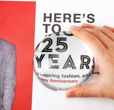 Jetec 3.9 Inch Half Sphere Magnifier 5X Paperweight Reading Magnifying Clear