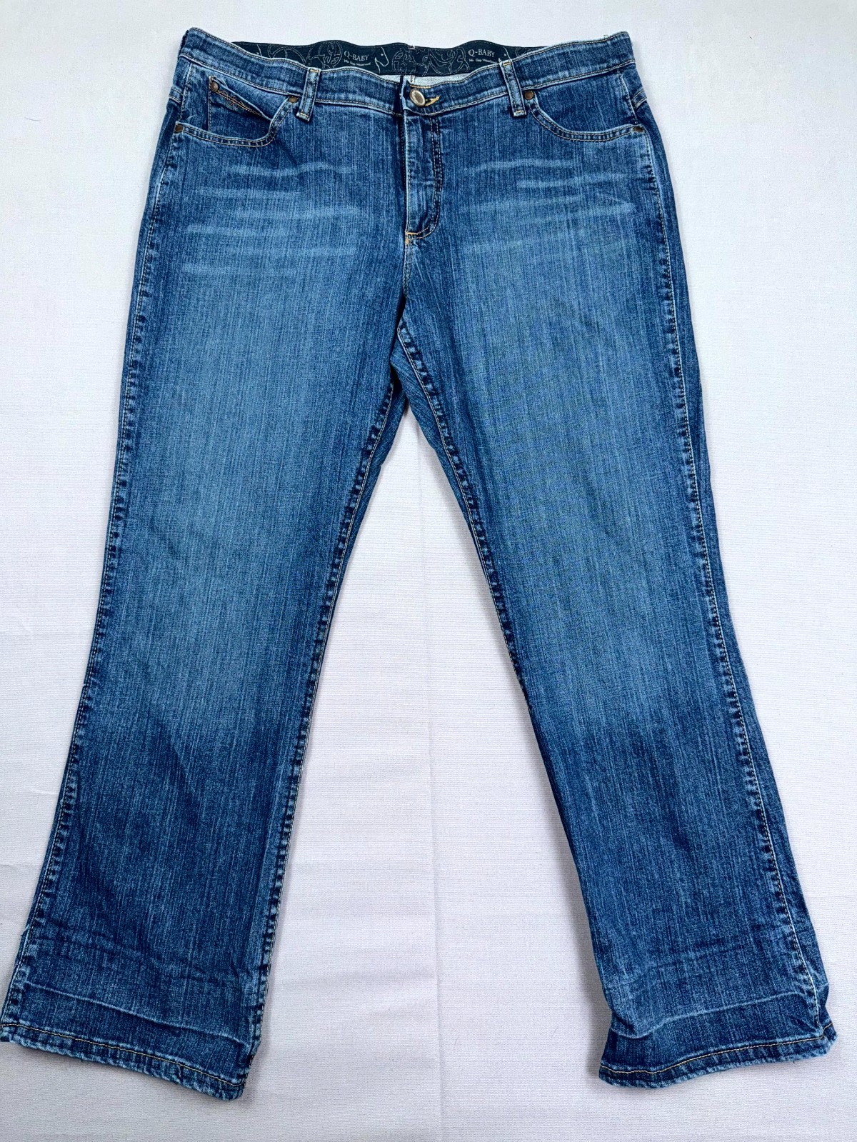 Wrangler Q-Baby Ultimate Riding Jeans Womens 15/16x30 Blue Denim Cotton Bootcut