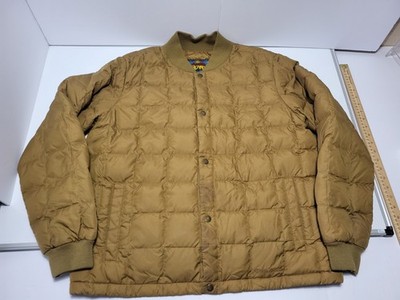 Eddie Bauer Vintage Goose Down Super Sweater Jacket Size Large Brown Puffer