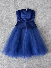 NWT! $650 Nha Khanh Navy Blue Strapless Tulle Dress Size 6 Party Wedding Prom
