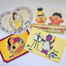 Vintage 80s & 90s Placemats Bert & Ernie Belle Pocahontas Barney Baby Bop Meeko