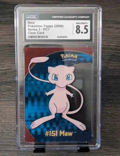 Pokemon Topps Mew Clear PC7 Series 3 CGC 8.5 NM/MINT+