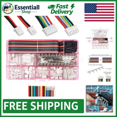 Complete XH 2.54mm Connector Set & Colorful Ribbon Wire Kit - 300 Female Pins