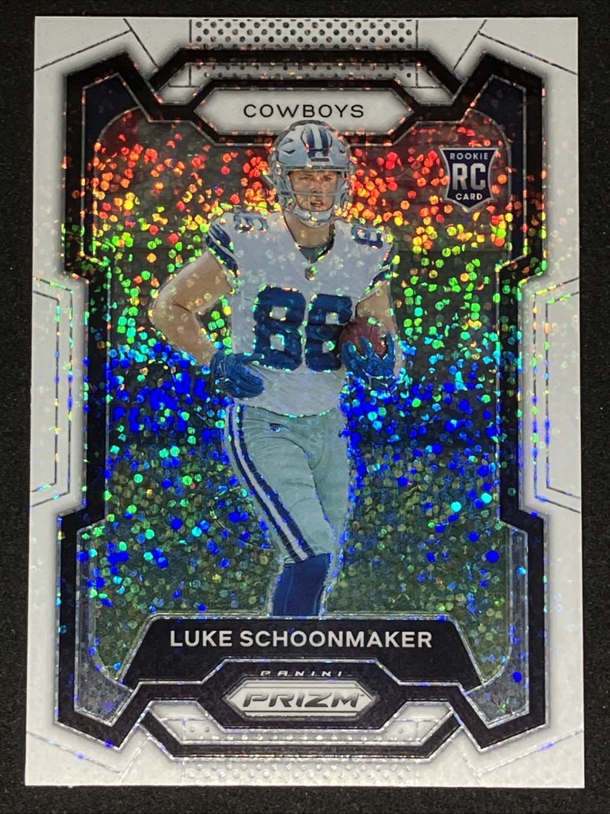 2023 Prizm Luke Schoonmaker White Sparkle SSP RC #325 Cowboys Michigan