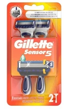 Gillette Sensor 5 Disposable Razors 2 per pack New In Package