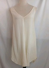 Madewell Cotton V-Neck Sleeveless Summer Dress Tunic with Back Tie Ivory Size M