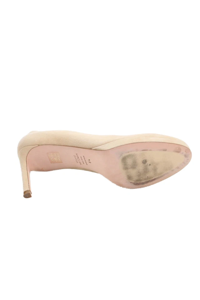 Stuart Weitzman Mujer Gamuza Sin Cordones Clásico Bomba Tacones Altos Beige Talla 8.5 Foto 4 de 4